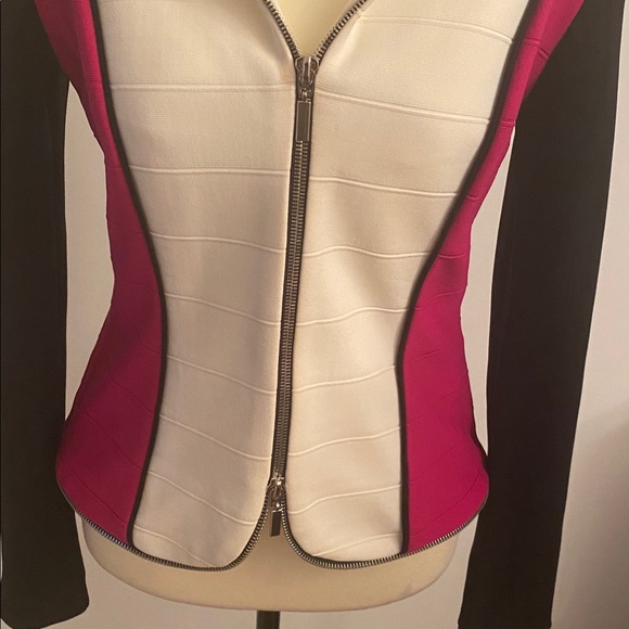 Joseph Ribkoff size 6 tri-colored jacket stretchy material - Picture 3 of 9